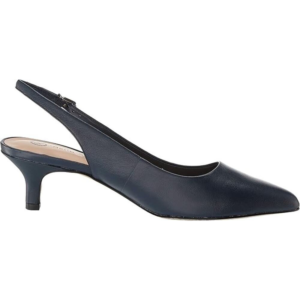 Bella Vita Women's Scarlett Leather Slingback Pumps, Navy Size 6.5W